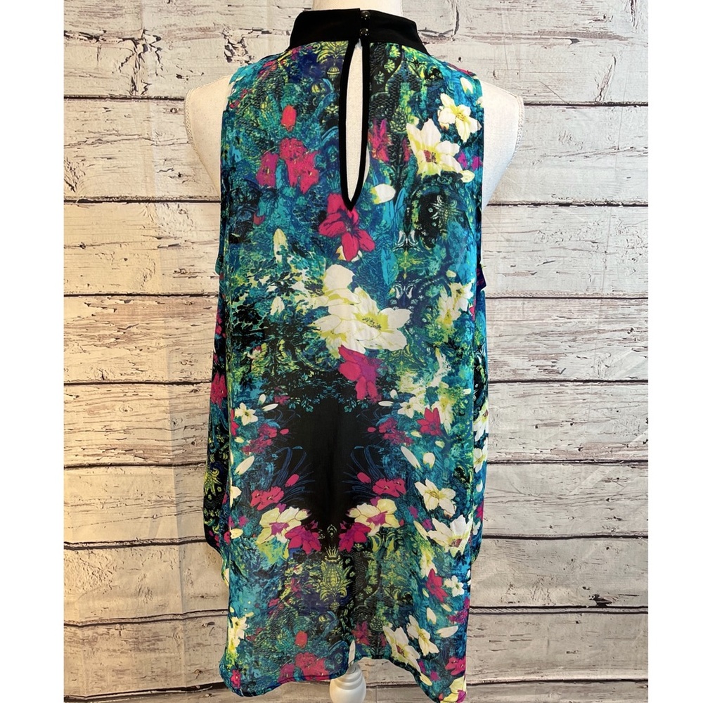 NICOLE (by Nicole Miller) Blouse Sleeveless Embellished High Neck-Large - Picture 2 of 4